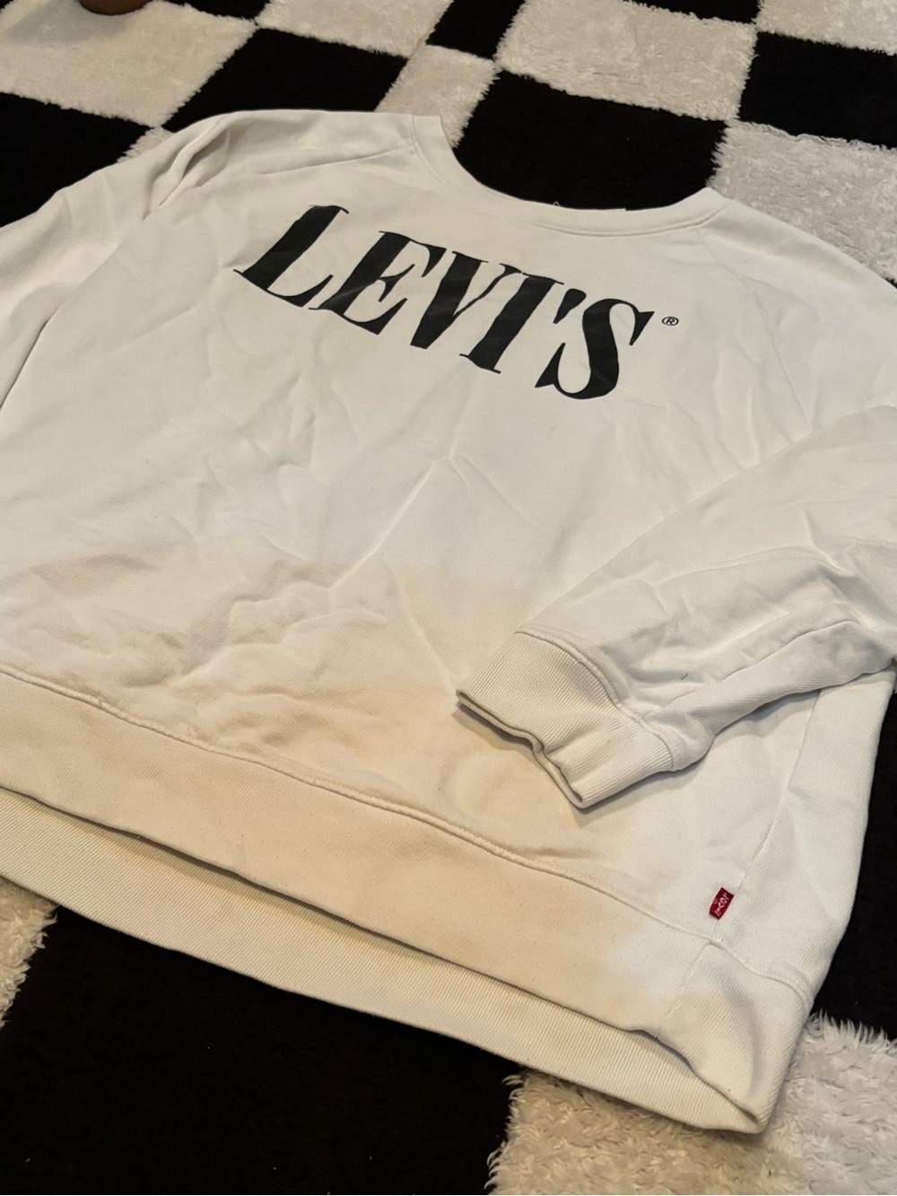 Levi's White Crewneck Sweatshirt with Black Logo